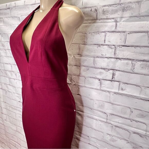 Dress The Population Burgundy Vanessa halter dress .NWOT size M - Picture 7 of 10
